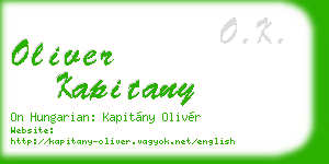 oliver kapitany business card